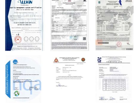 different certifications, ISO 9001 certification, BV & SGS test report